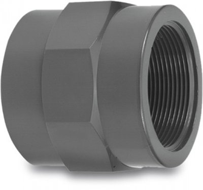 Threaded PVC Socket 75mm Glue - 2 1/2" BSP Thread