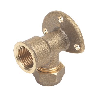 Brass Wall Plate For 1/2" Outside Tap 15mm Pipe Inlet