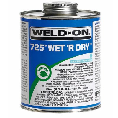 Weld On 725 Wet R Dry PVc Pipe Cement 250g