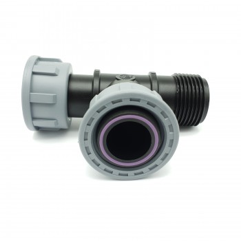 Manifold Swivel Tee 1inch 2 x Female 1 x Male