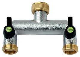 Brass Two Way Manifold With Taps 3/4" Male Thread